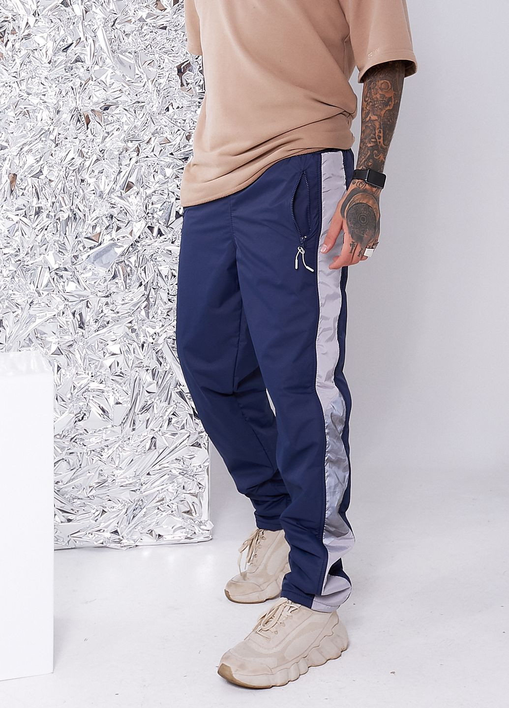 Зимові спортивні штани з плащової тканини на флісі зі світловідбиваючими елементами Tailer (260517171)