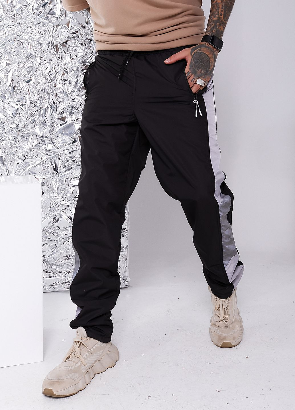 Зимові спортивні штани з плащової тканини на флісі зі світловідбиваючими елементами Tailer (260517170)