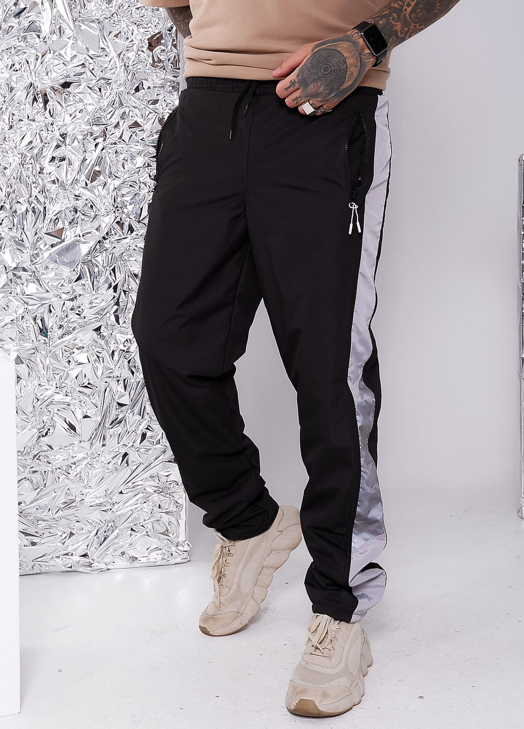 Зимові спортивні штани з плащової тканини на флісі зі світловідбиваючими елементами Tailer (260517170)