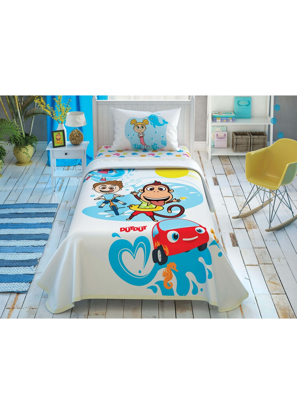 Комплект постельного белья с покрывалом пике 1,5-спальный Tac (260529813)