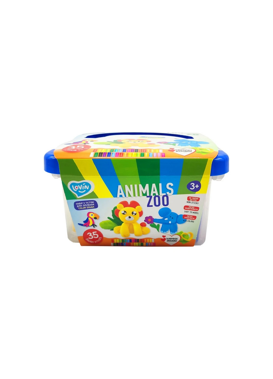 Набір для ліплення з тестом "Zoo animals box" 10х18х13 см No Brand (260531804)