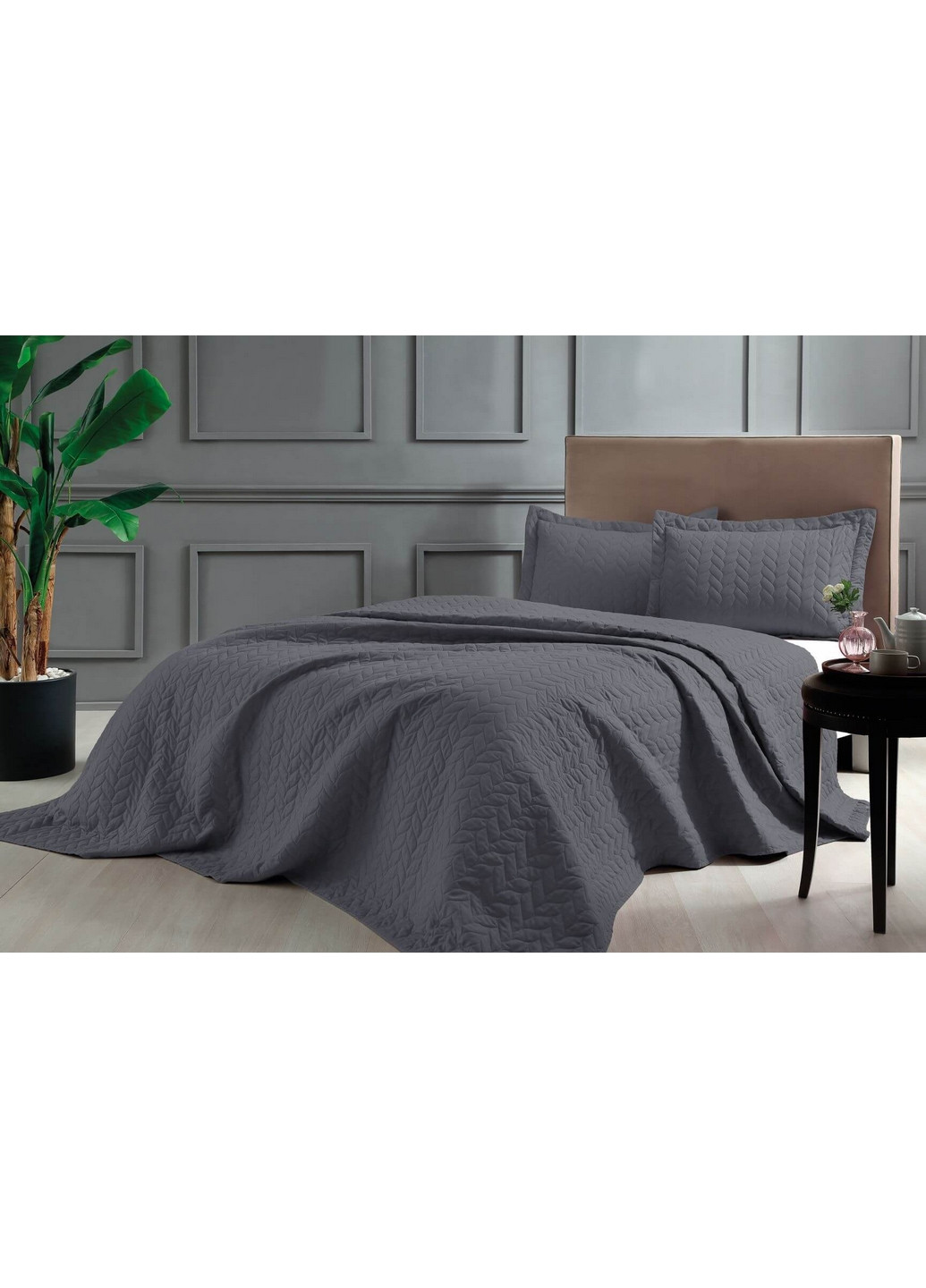 Стігане покривало з наволочкою 180х260 см+50х70 см Tac (260530857)