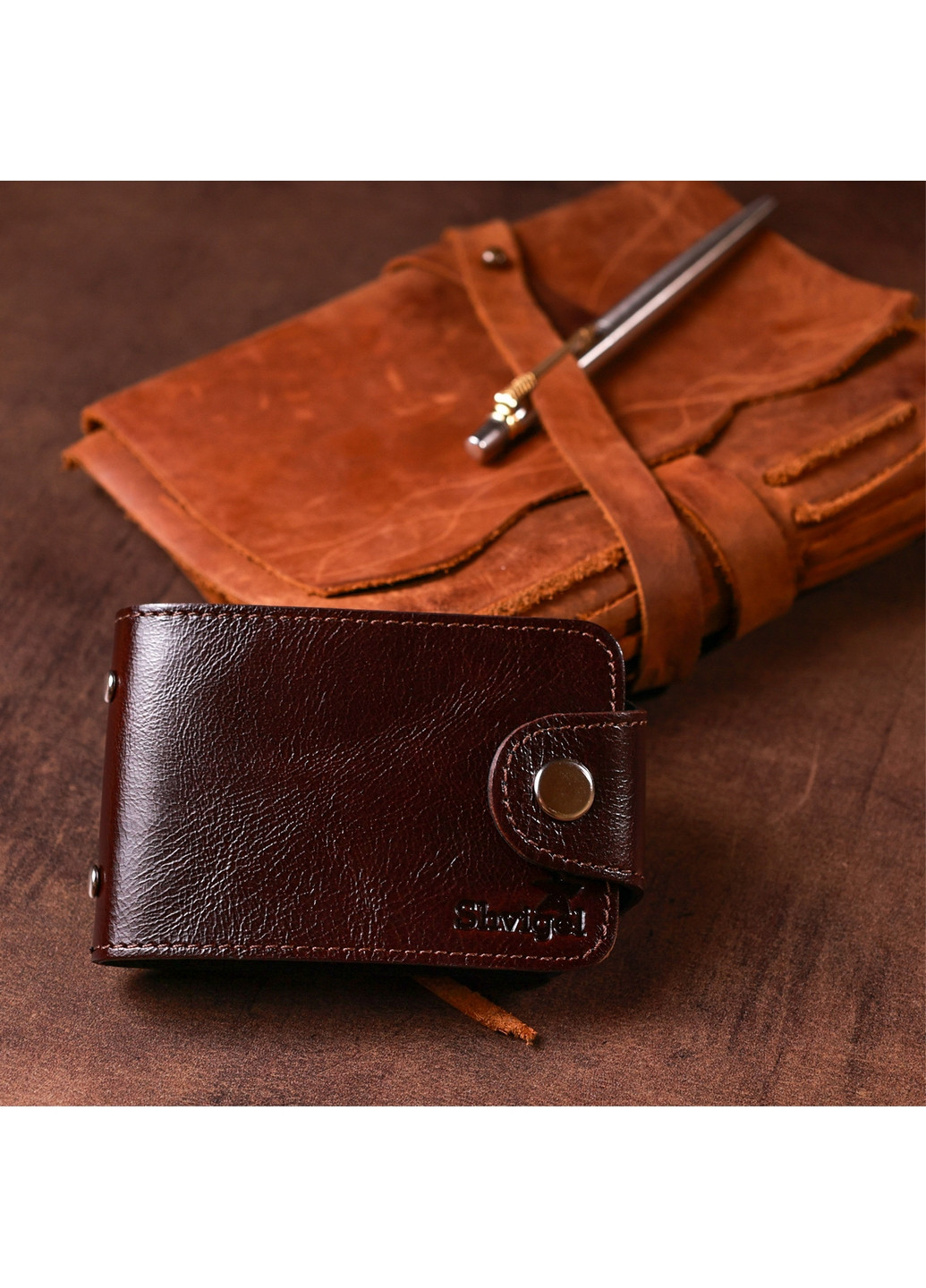 Шкіряний картхолдер 10х7 см Shvigel (260533162)