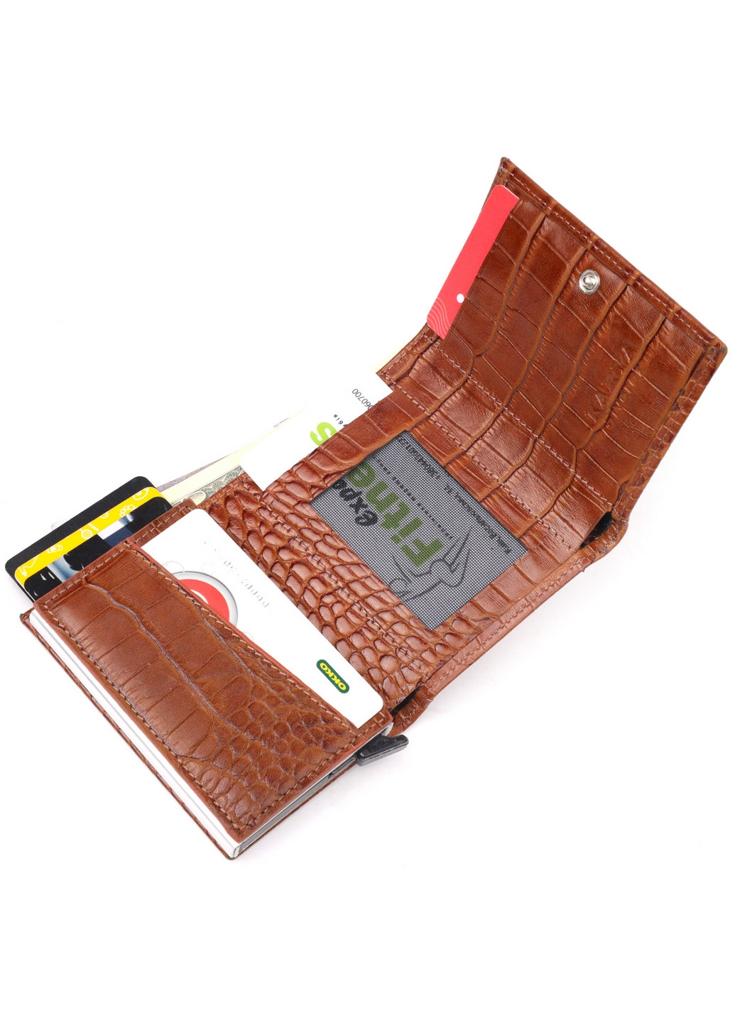 Мужская кожаная визитница 8х10х2,5 см Karya (260532307)