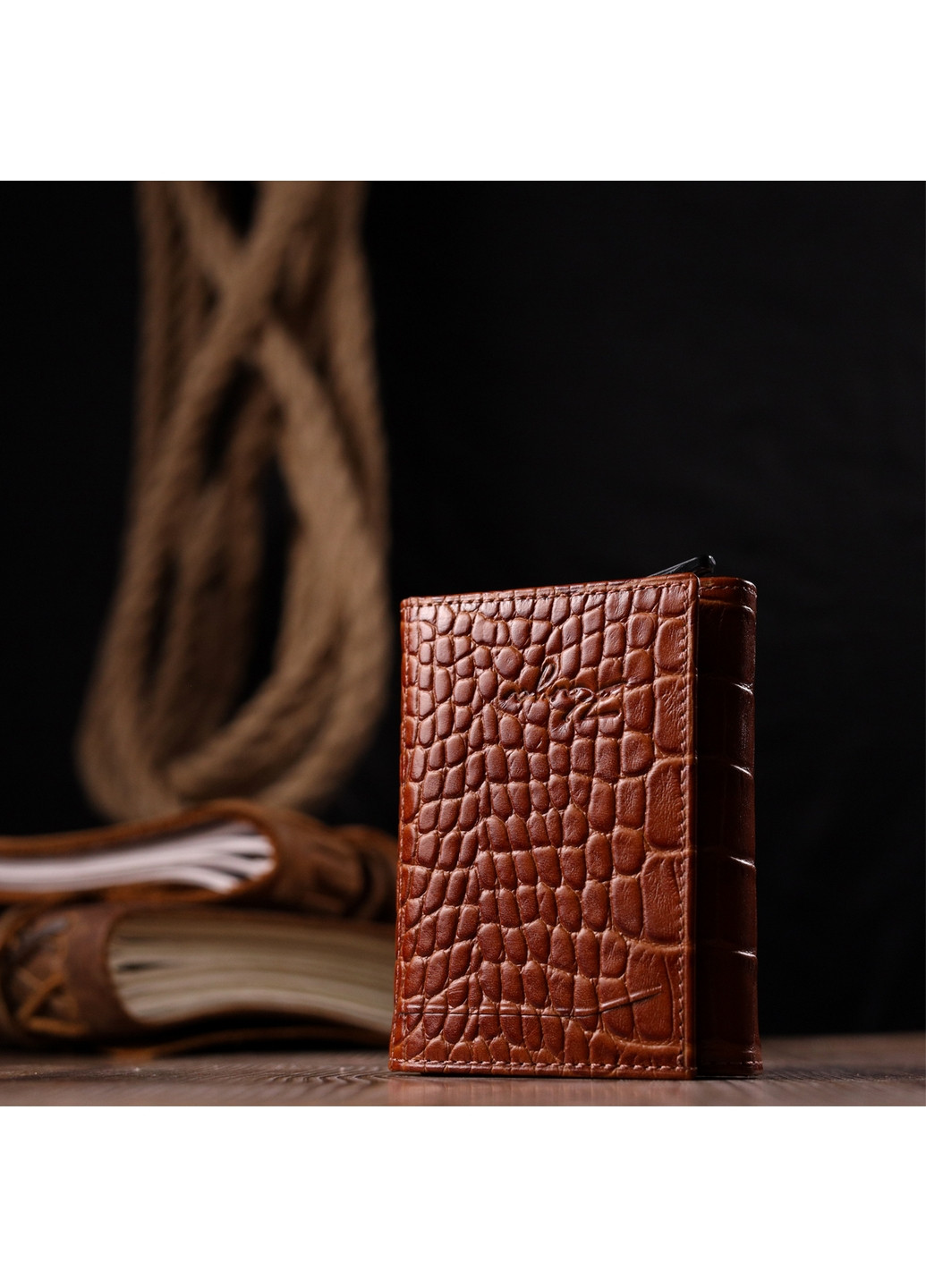 Мужская кожаная визитница 8х10х2,5 см Karya (260532307)