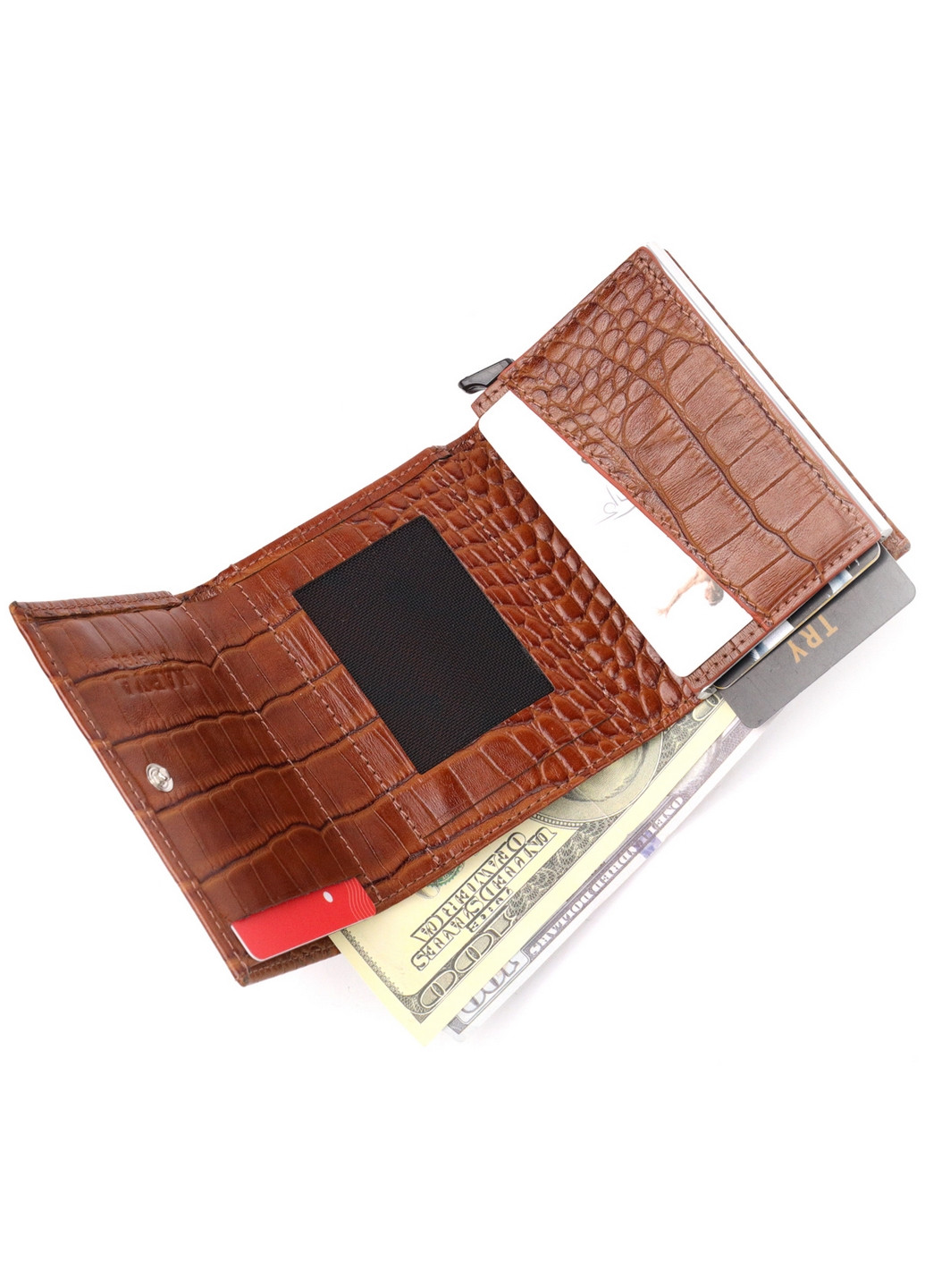 Мужская кожаная визитница 8х10х2,5 см Karya (260532307)