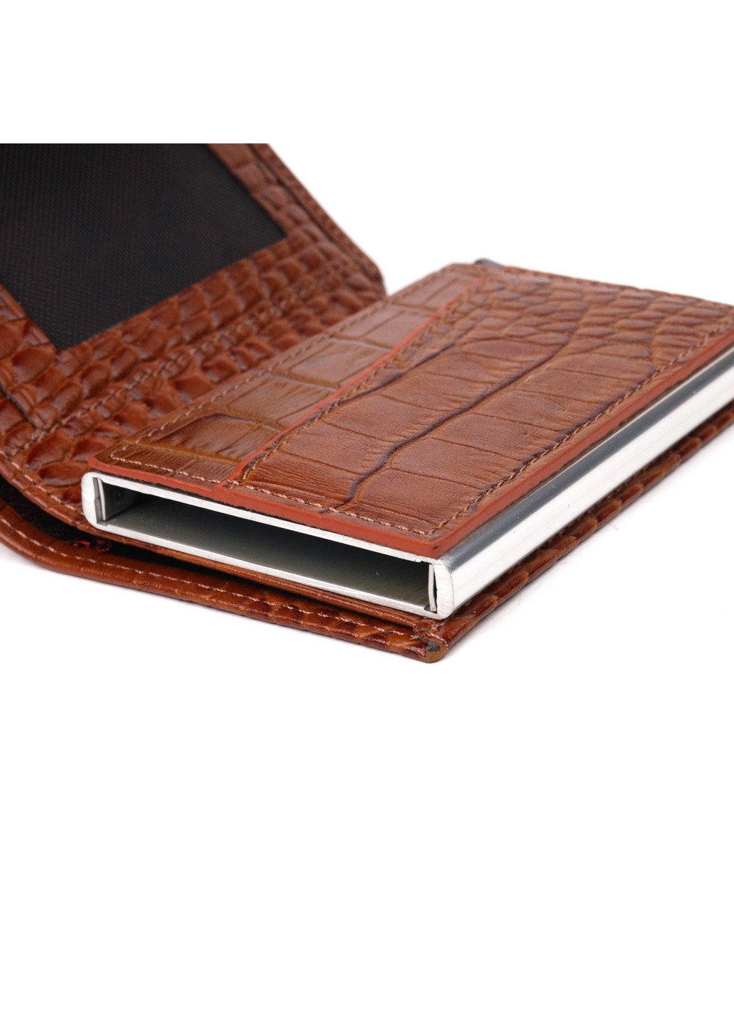 Мужская кожаная визитница 8х10х2,5 см Karya (260532307)