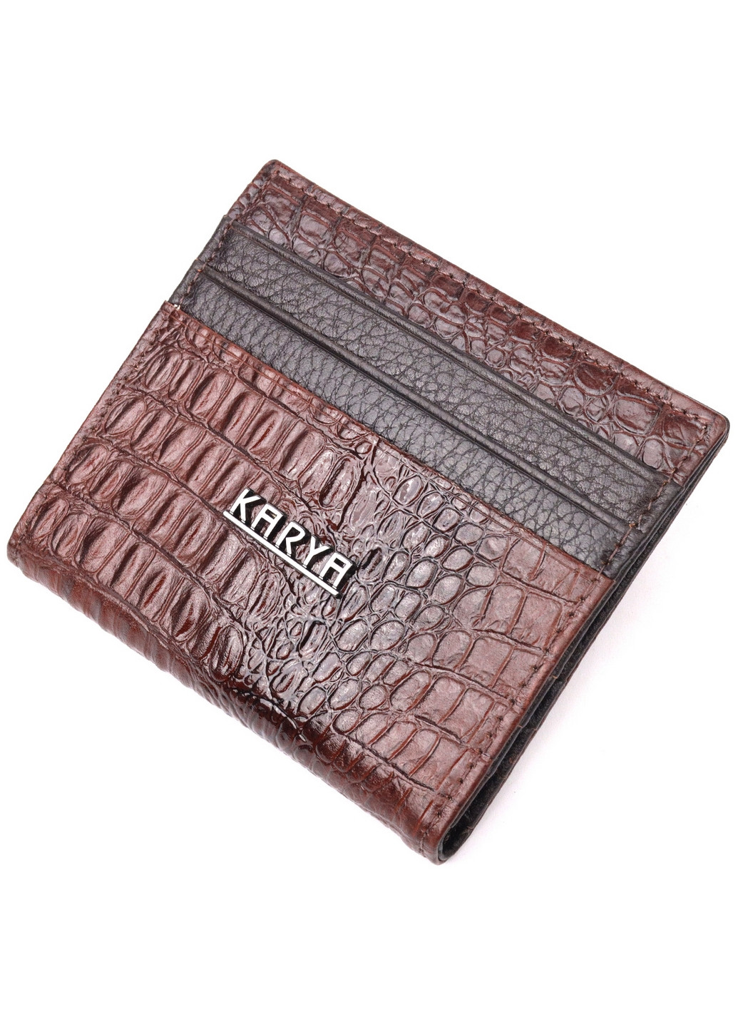 Чоловіча шкіряна візитниця 10х8, 5х1 см Karya (260533169)