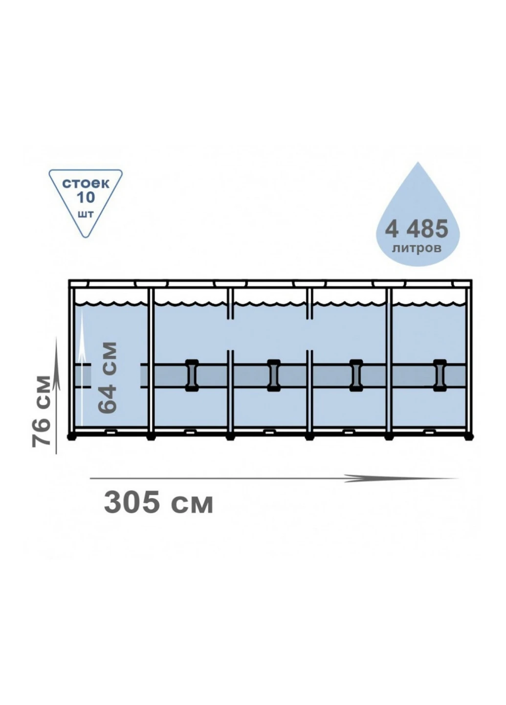 Бассейн каркасний 305х76 см Intex (260531757)