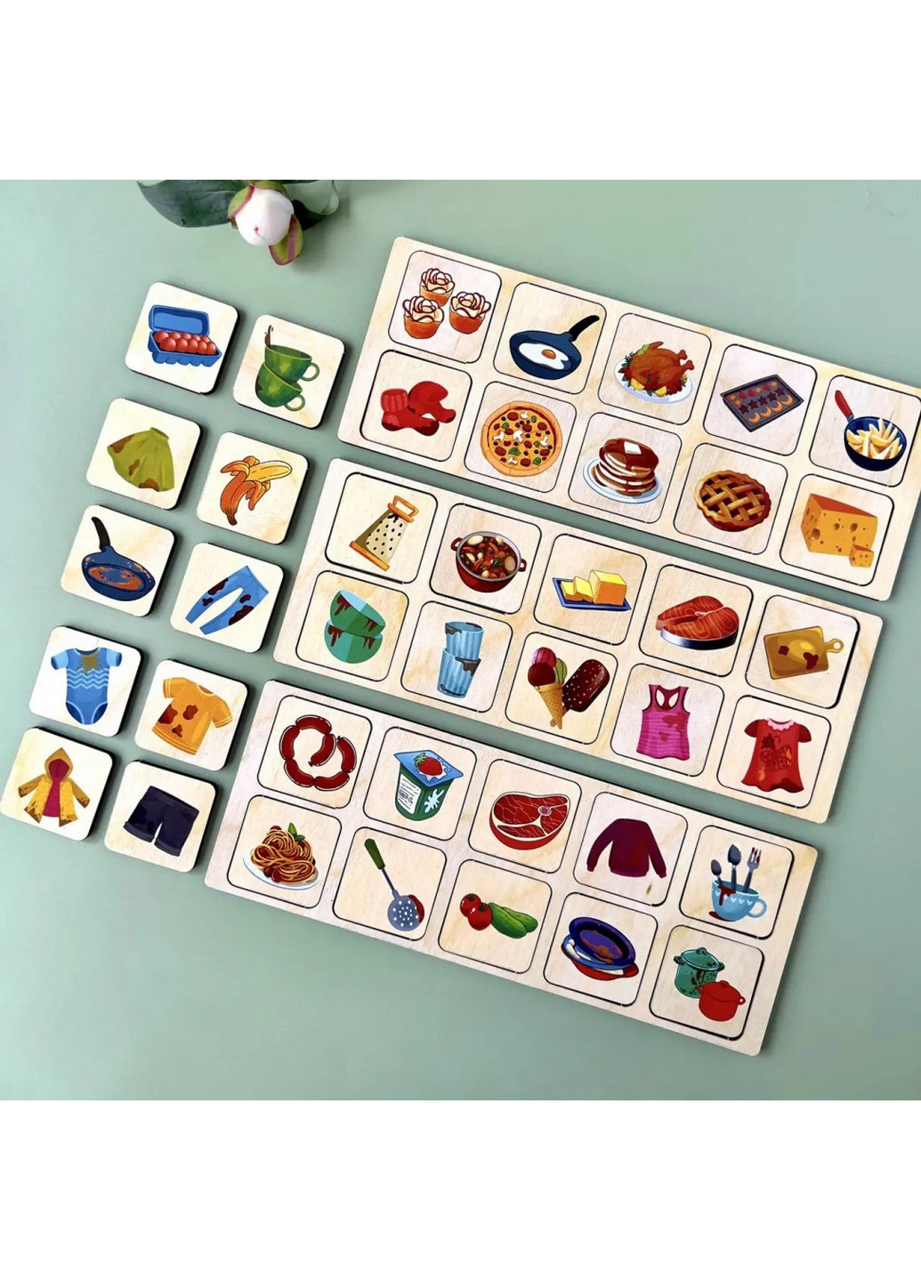 Дерев'яна настільна гра "Побутова техніка" сортер-комодик 7,5х24,5х12 см Ubumblebees (260532538)