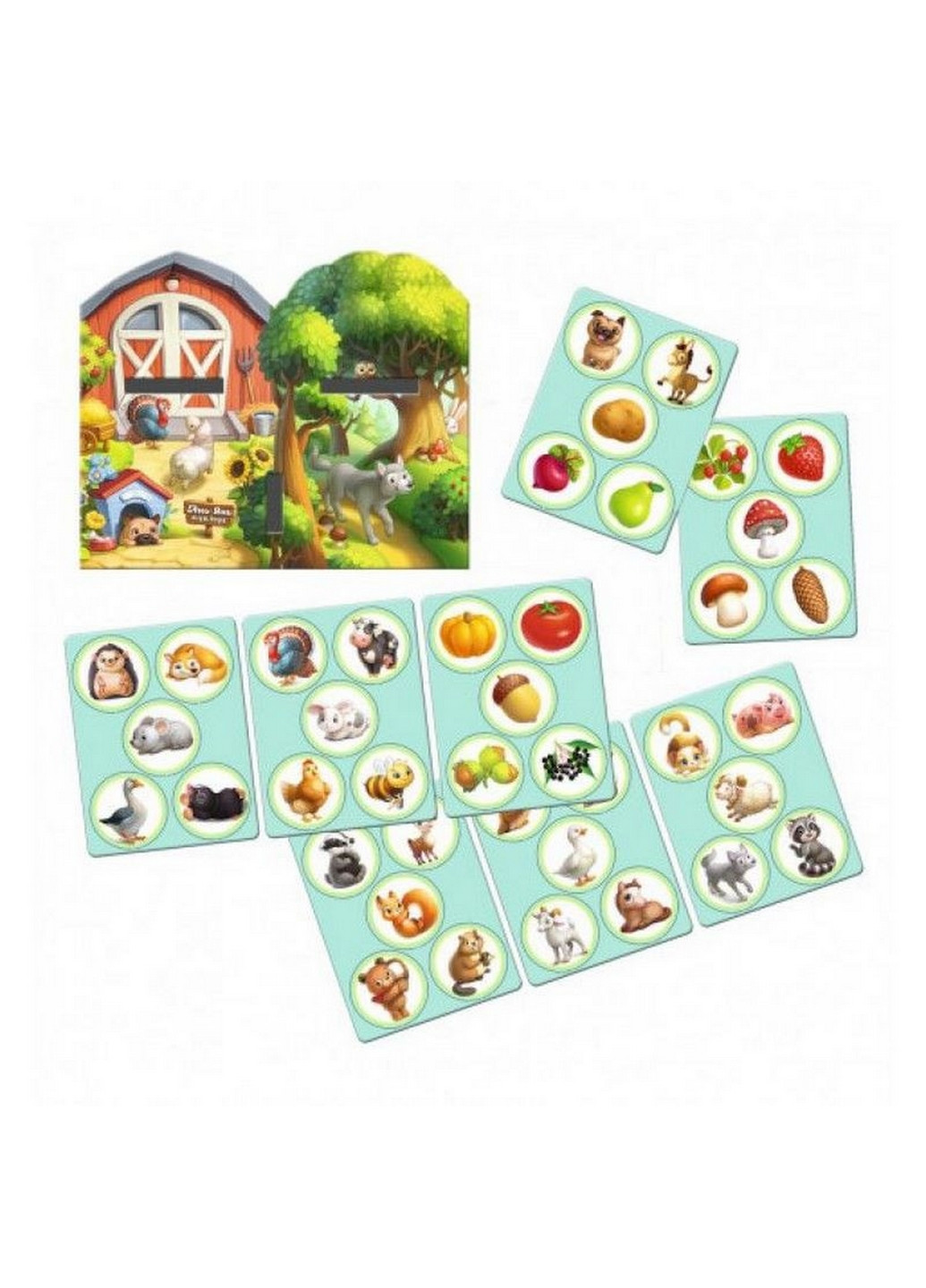 Дерев'яна настільна гра "Дикі та домашні тварини" сортер-комодик 7х14х17 см Ubumblebees (260531512)