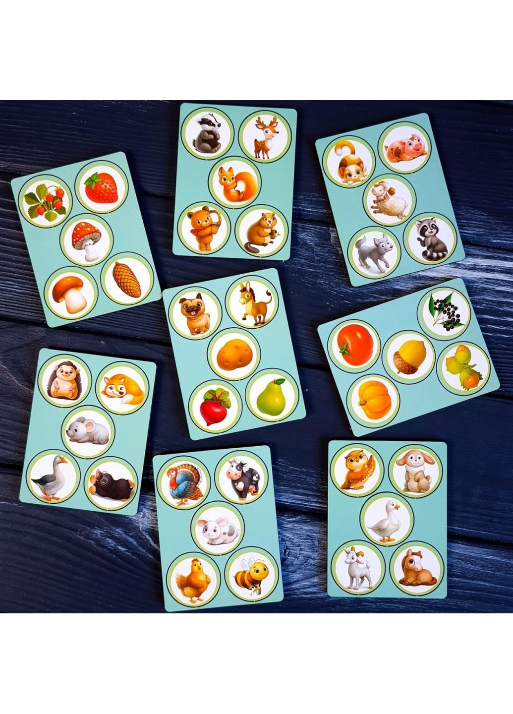 Дерев'яна настільна гра "Дикі та домашні тварини" сортер-комодик 7х14х17 см Ubumblebees (260531512)