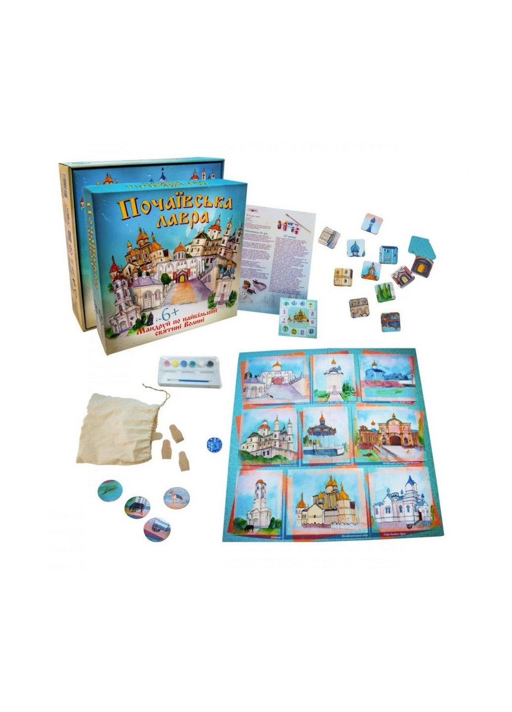 Настольная игра "Почаевская лавра", 5 деревянных фигурок 30х30х7 см Strateg (260531114)