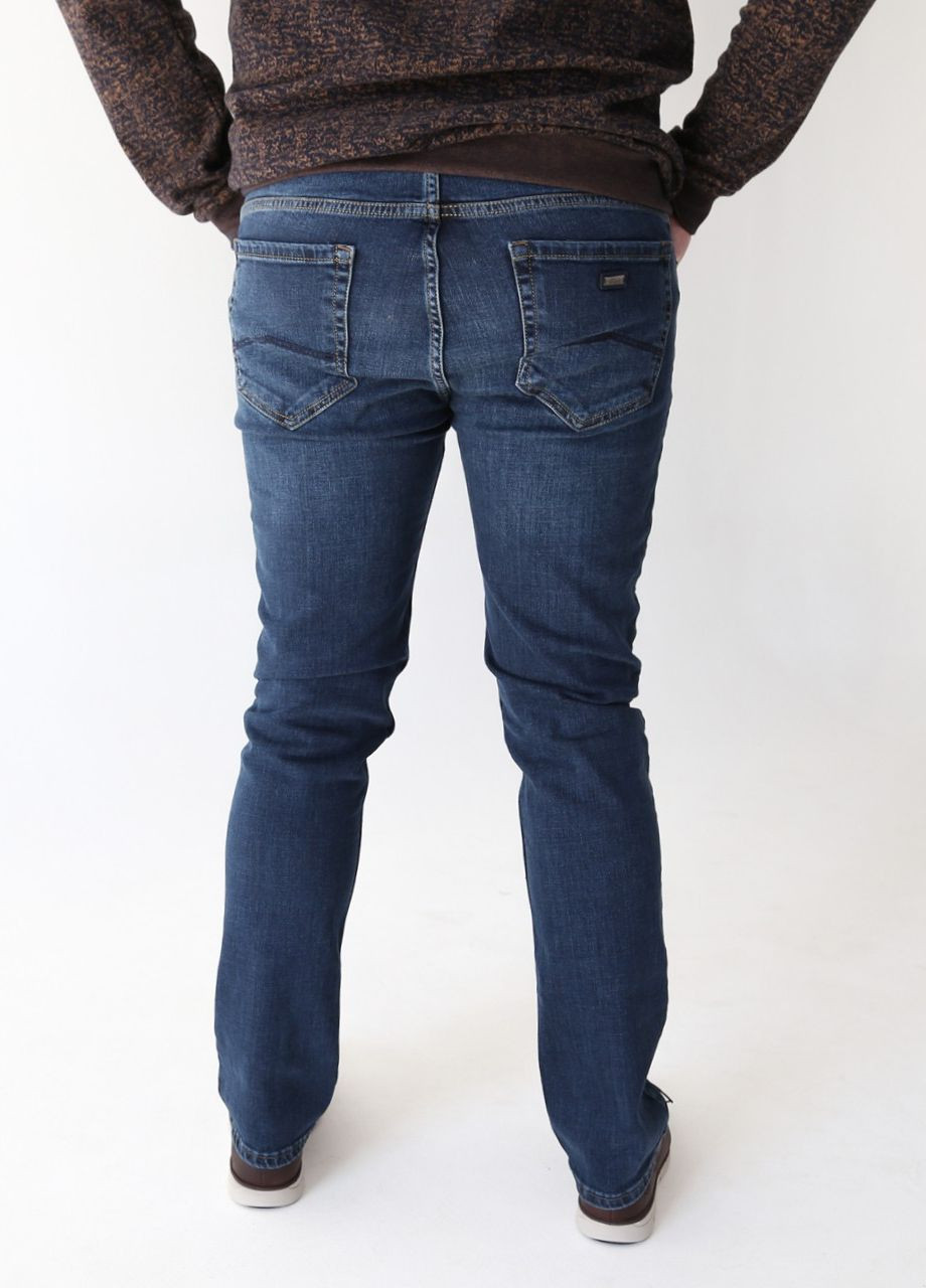 Темно-синие демисезонные слим джинсы мужские темно-синие слим большой размер Слегка-зауженная Zanotti