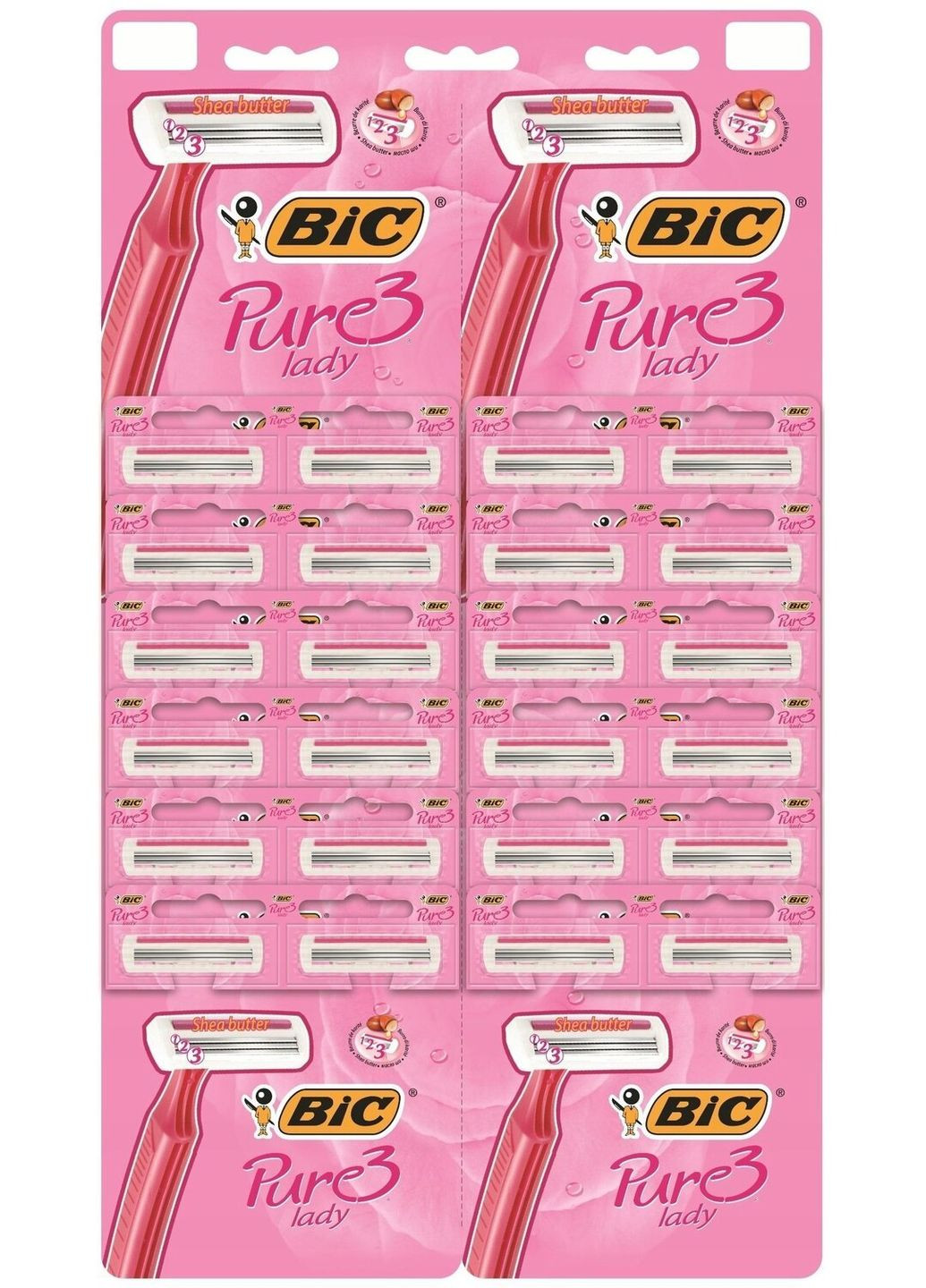 Набір бритв Pure 3 Lady Pink без змінних картриджів 24 шт Bic 3086123395145 (260535873)
