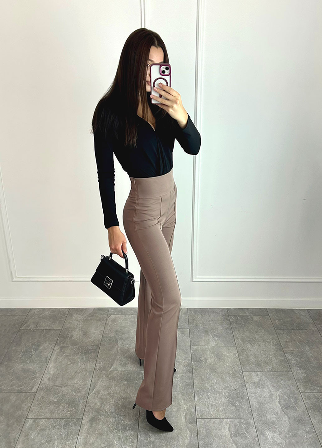Длинные брюки с завышенной талией Fashion Girl salvia (260537007)