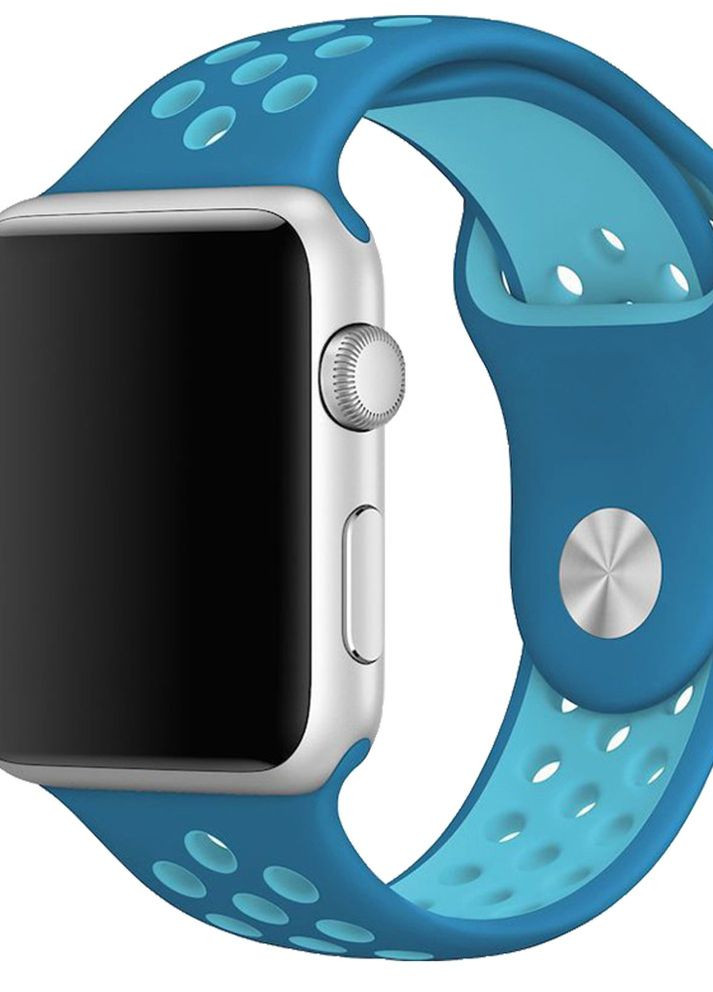 Силиконовый ремешок с перфорацией для Apple Watch 42/44/45/49 mm Сине-голубой No Brand (260596769)