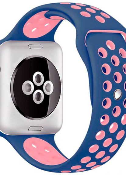 Силиконовый ремешок с перфорацией для Apple Watch 42/44/45/49 mm Сине-розовый No Brand (260596708)