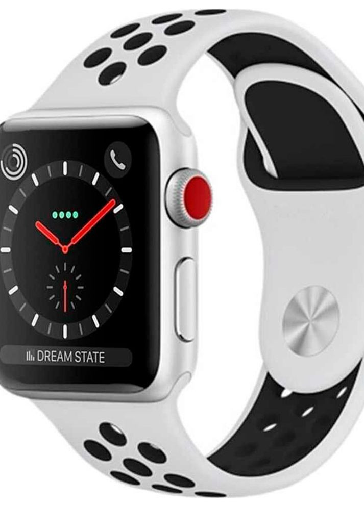 Силиконовый ремешок с перфорацией для Apple Watch 42/44/45/49 mm Серо-черный No Brand (260596777)