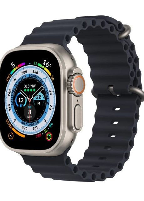 Силиконовый ремешок Ocean для Apple Watch 42/44/45/49 mm Темно-серый No Brand (260596705)