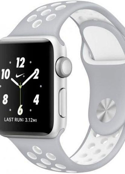 Силиконовый ремешок с перфорацией для Apple Watch 42/44/45/49 mm Серо-белый No Brand (260596736)