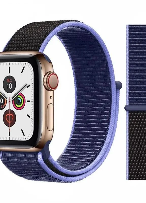 Нейлоновый ремешок для Apple Watch 42/44/45/49 mm Midnight Blue Black No Brand (260596666)