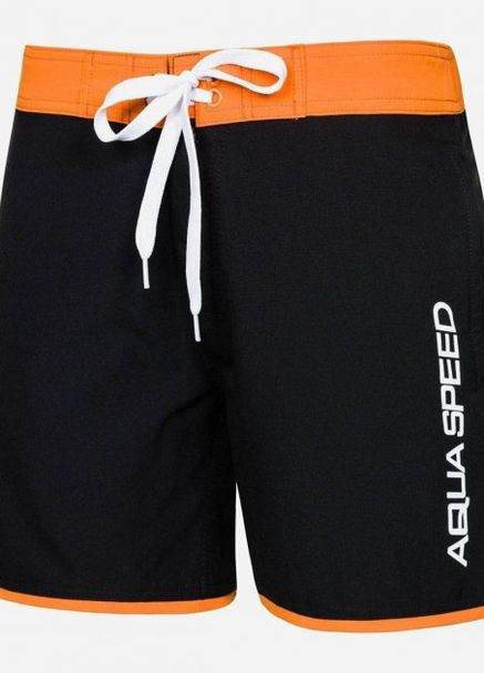 Плавки-шорты для парней EVAN JUNIOR черный, оранжевый Детские 128-140см Aqua Speed (260597504)