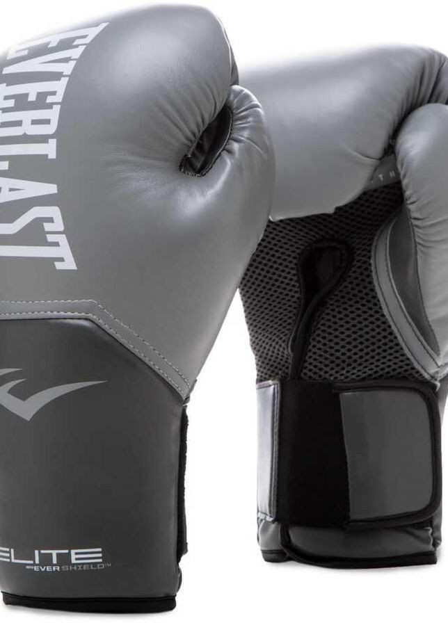 Боксерские перчатки ELITE TRAINING GLOVES серый Unisex 12 унций Everlast (260597685)