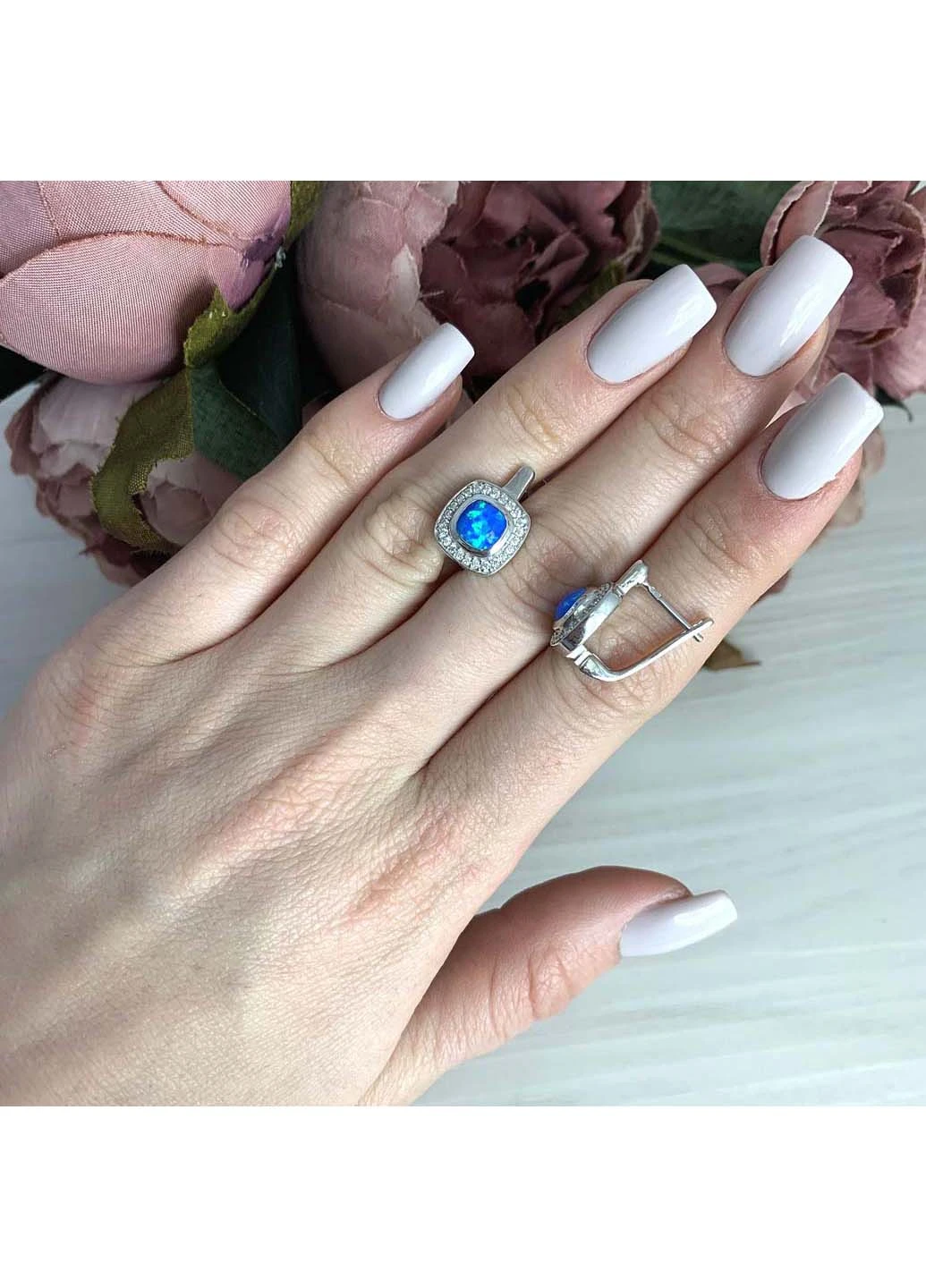 Срібні сережки з опалом 1.368ct Silver Breeze (260537776)