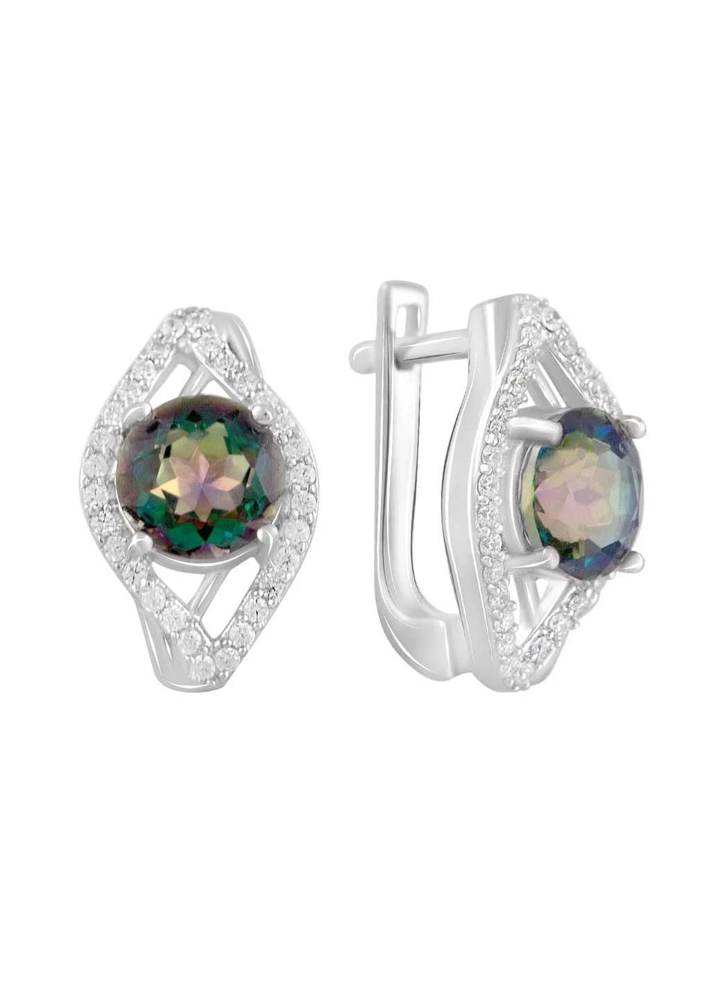 Срібні сережки з топазом 5.17ct Silver Breeze (260537874)