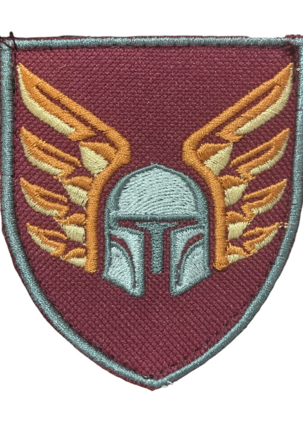 Шеврон щиток Tactic вишивка "46 ОДШБр, шолом з крилами" бордо фон 4PROFI (260597856)