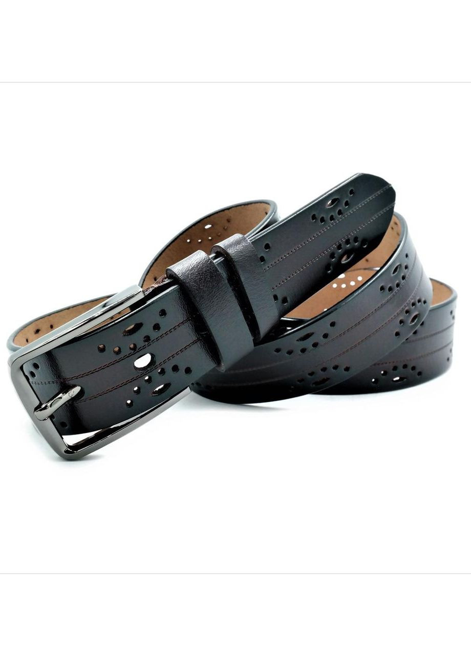 Жіночий шкіряний ремінь 3,3х110-115 см Темно-коричневий Weatro (260567568)