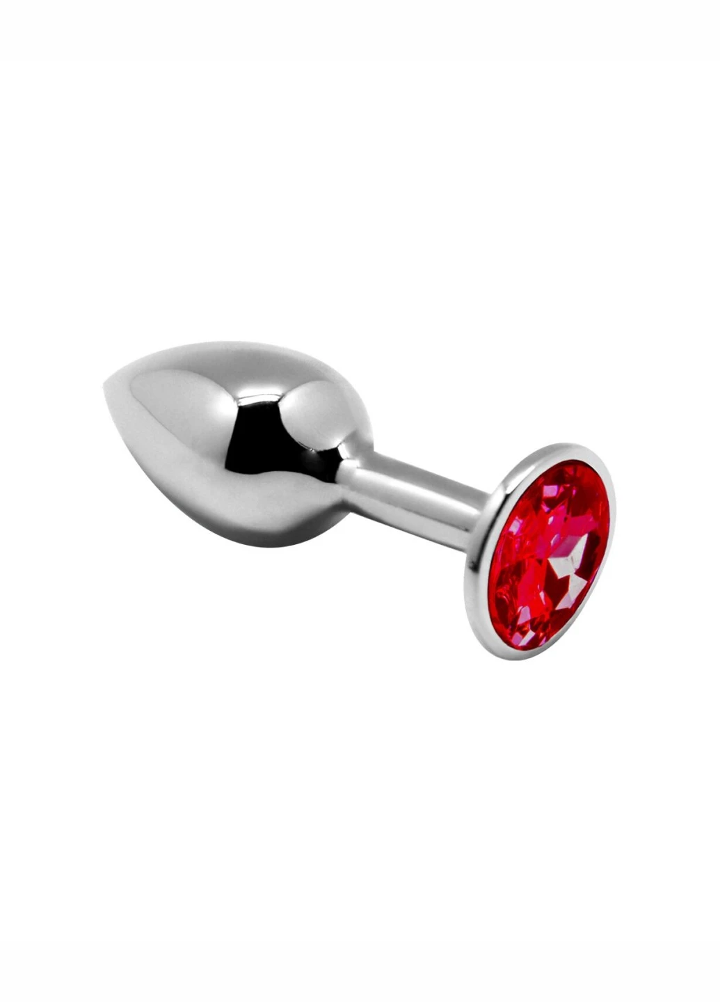 Металева анальна пробка з кристалом Mini Metal Butt Plug Red S Alive (260603179)