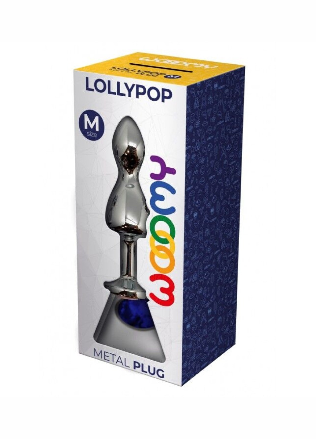 Металлическая анальная пробка Wooomy Lollypop Double Ball Metal Plug Blue M диаметр 3,1, длина 9,4 с Pillow Talk (260603201)