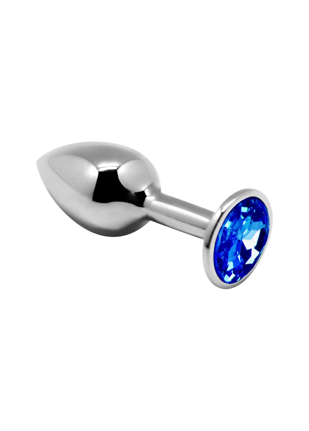 Металева анальна пробка з кристалом Mini Metal Butt Plug Blue M Alive (260603195)