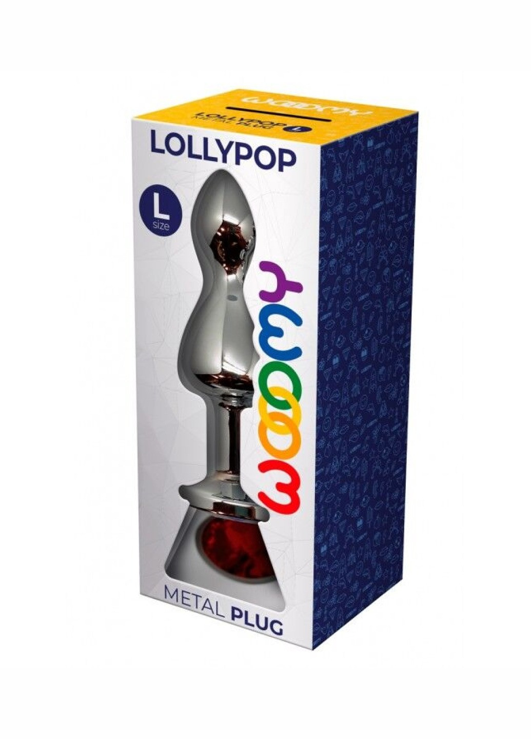 Металлическая анальная пробка Lollypop Double Ball Metal Plug Red L диаметр 3,5, длина 10,5 с Wooomy (260603309)