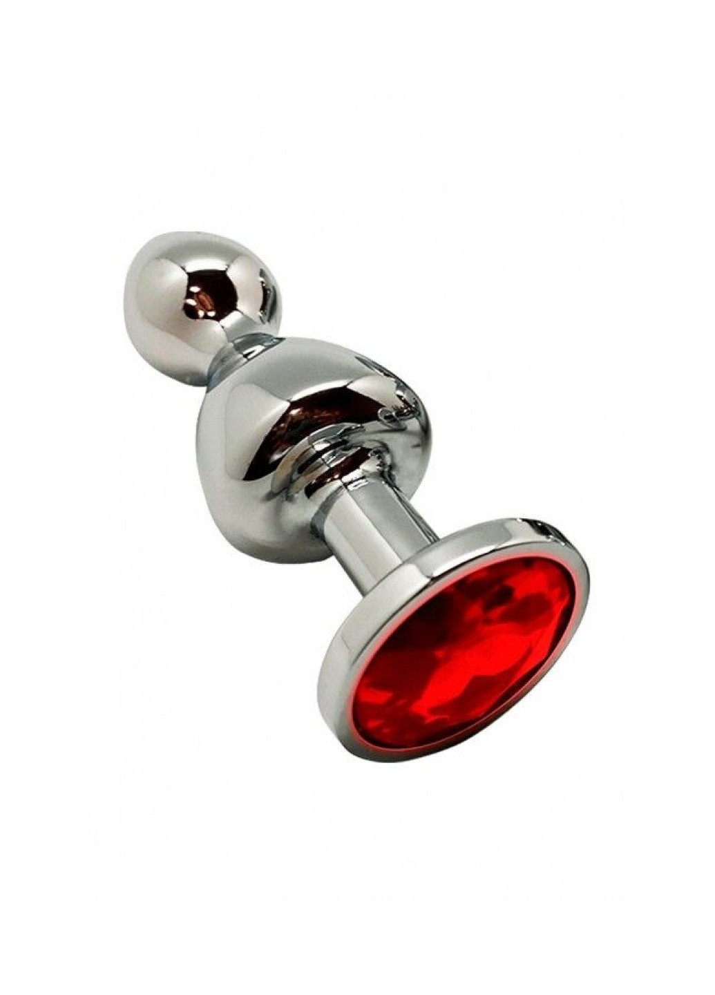 Металлическая анальная пробка Lollypop Double Ball Metal Plug Red L диаметр 3,5, длина 10,5 с Wooomy (260603309)