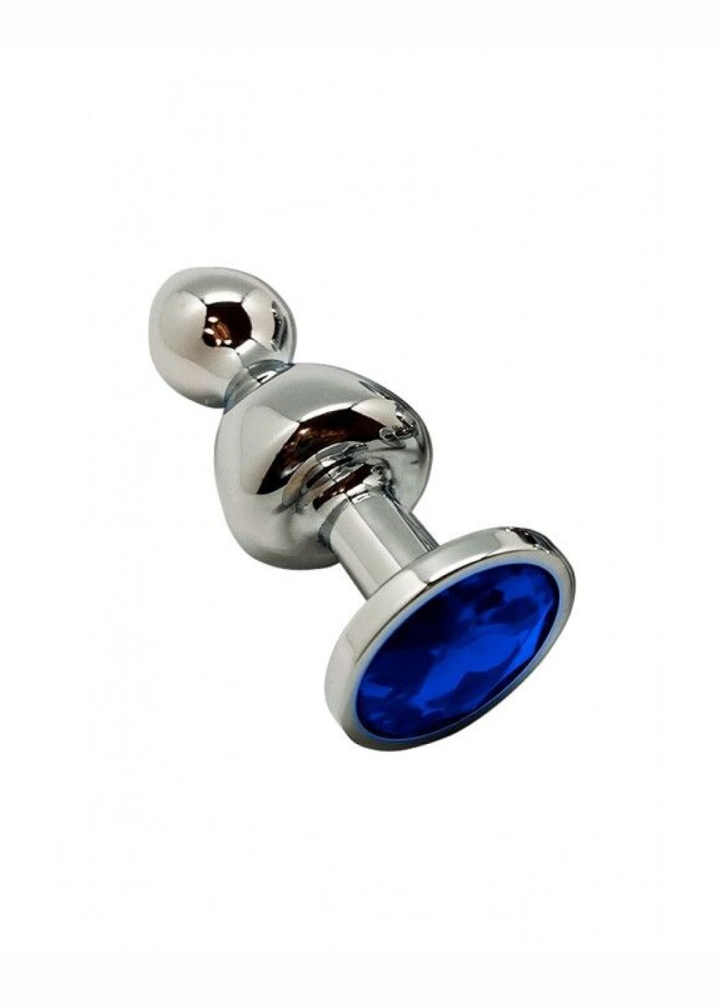 Металлическая анальна пробка Lollypop Double Ball Metal Plug Blue S, диаметр 2,8 см, длина 8, Wooomy (260603316)