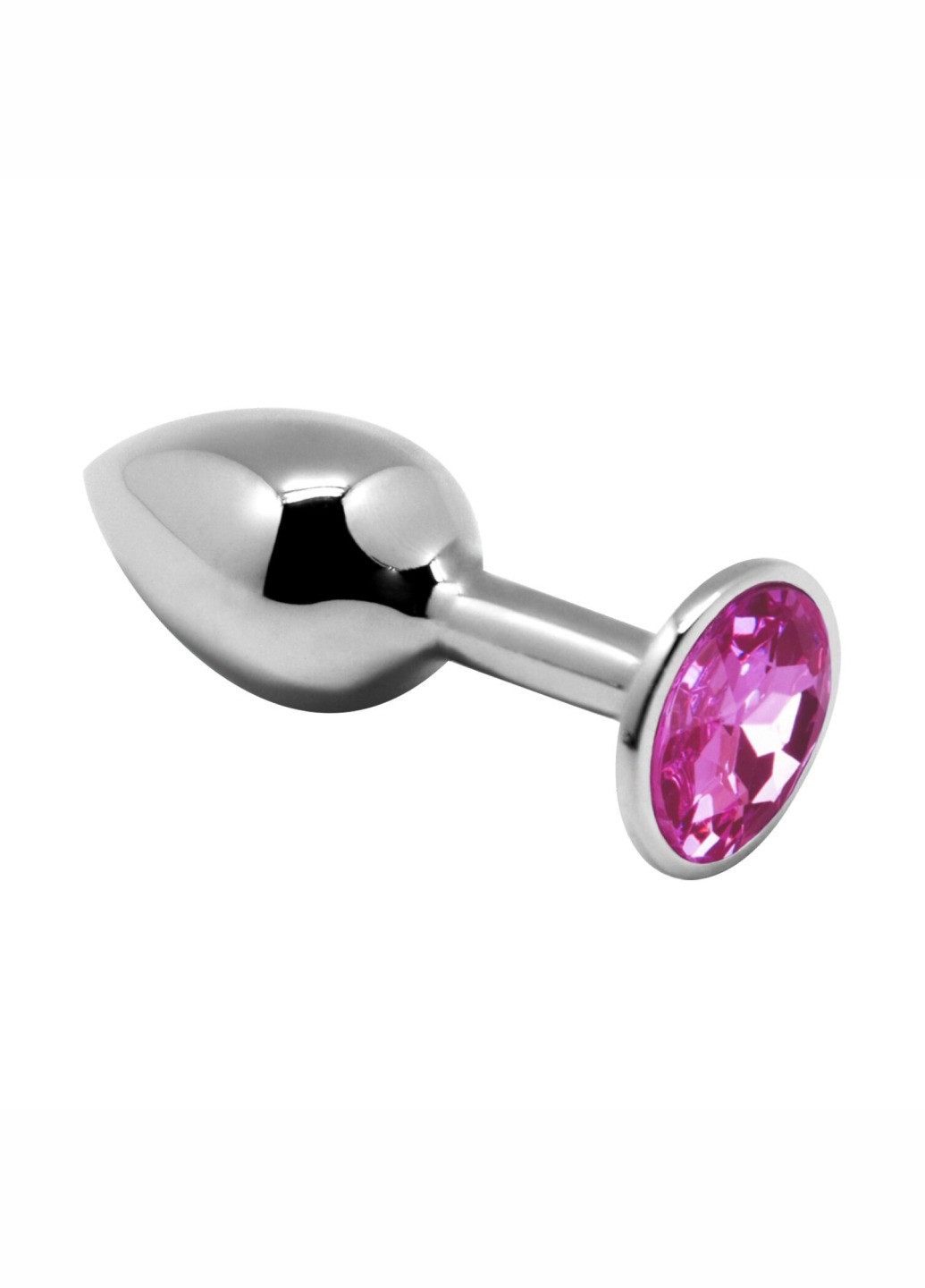 Металева анальна пробка з кристалом Mini Metal Butt Plug Pink L Alive (260603182)