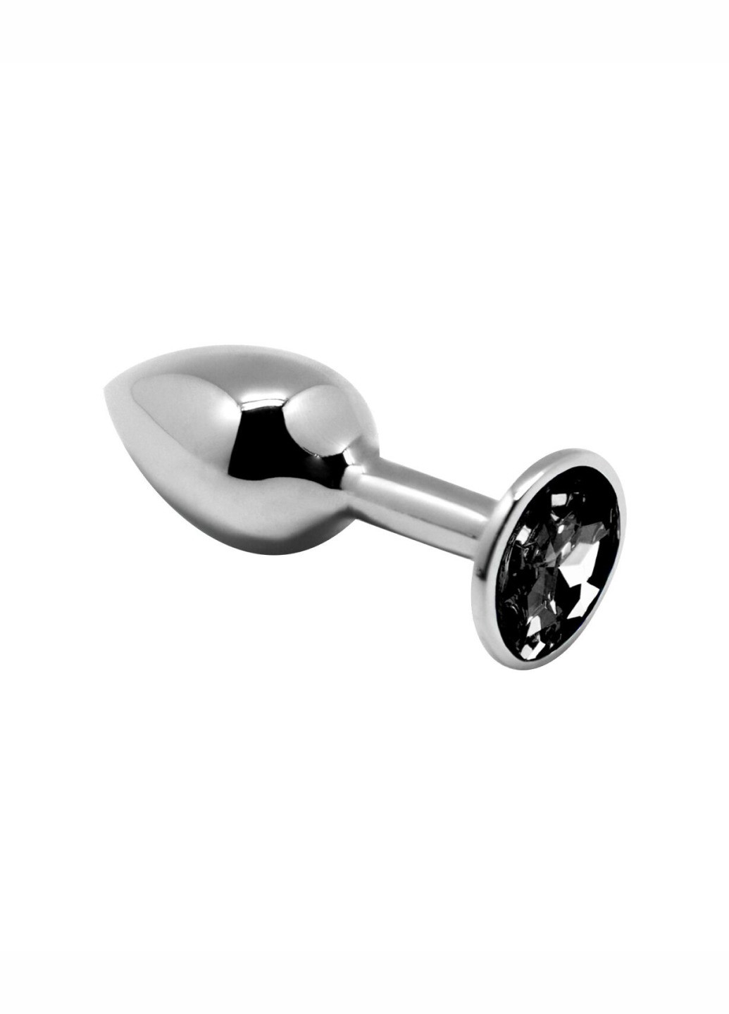 Металева анальна пробка з кристалом Mini Metal Butt Plug Black S Alive (260603169)