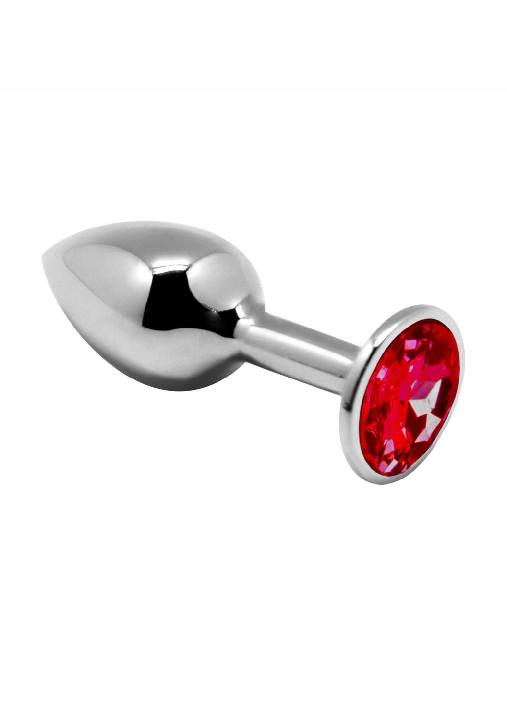 Металлическая анальная пробка с кристаллом Mini Metal Butt Plug Red L Alive (260603192)
