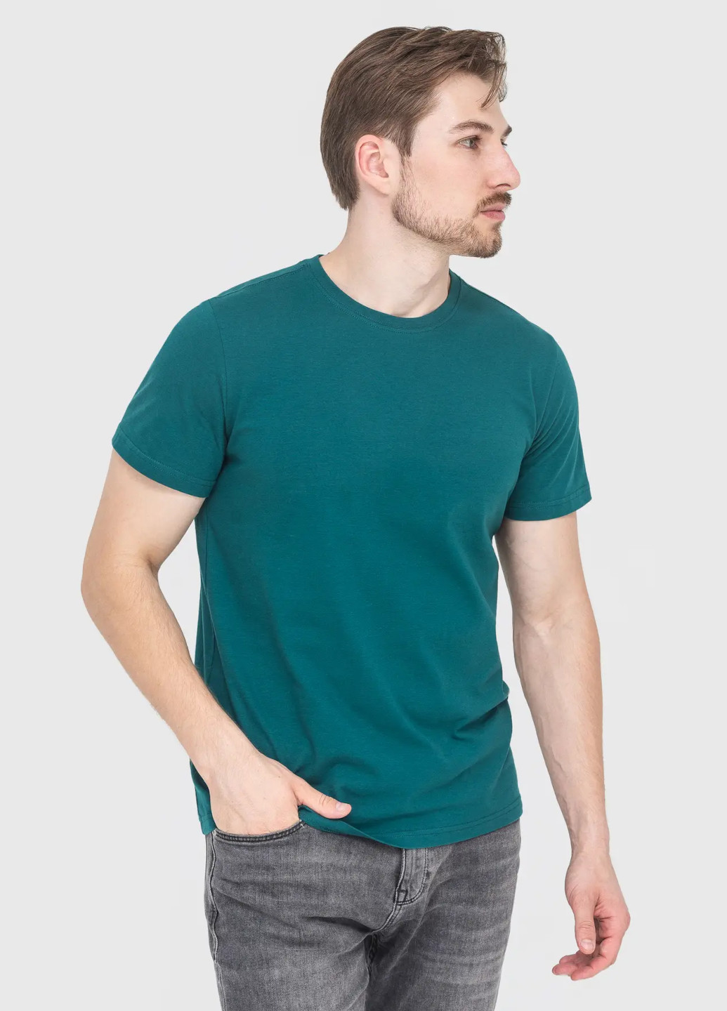 Зелена футболка чоловіча з коротким рукавом Роза