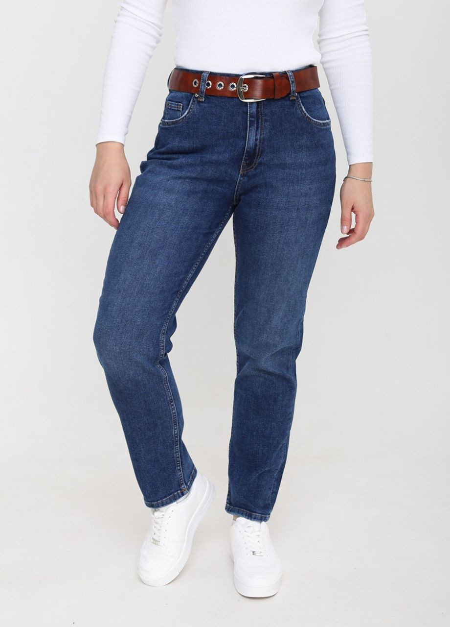 Джинси жіночі темно-сині МОМ великий розмір довжина MOM Angelina Mara - (260617355)