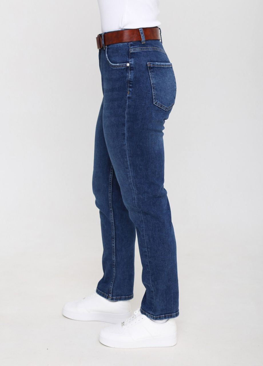 Джинси жіночі темно-сині МОМ великий розмір довжина MOM Angelina Mara - (260617355)