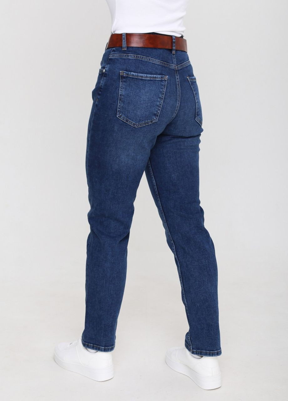 Джинси жіночі темно-сині МОМ великий розмір довжина MOM Angelina Mara - (260617355)