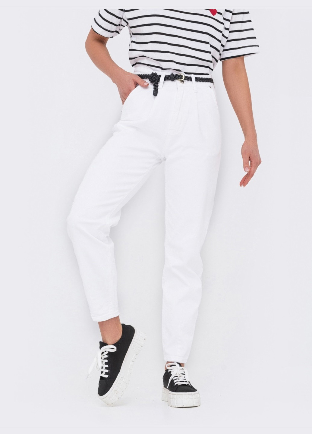 стрейчеві джинси-балон білого кольору Dressa - (260616820)