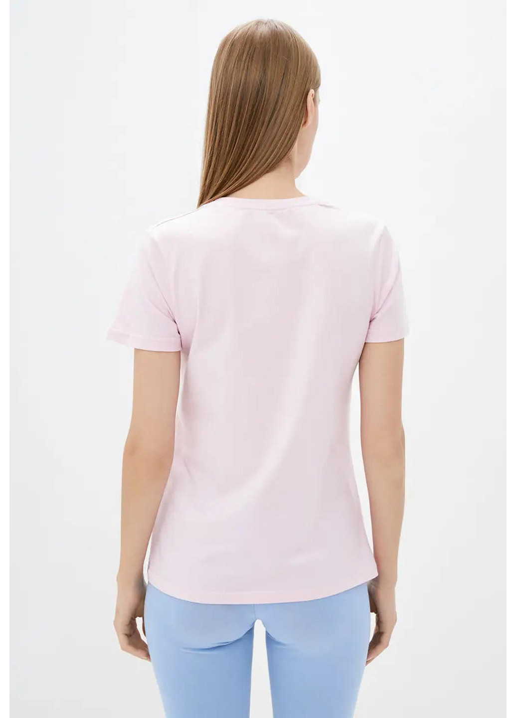 Світло-рожева літня жіноча футболка, стрейч-кулір Sport Line