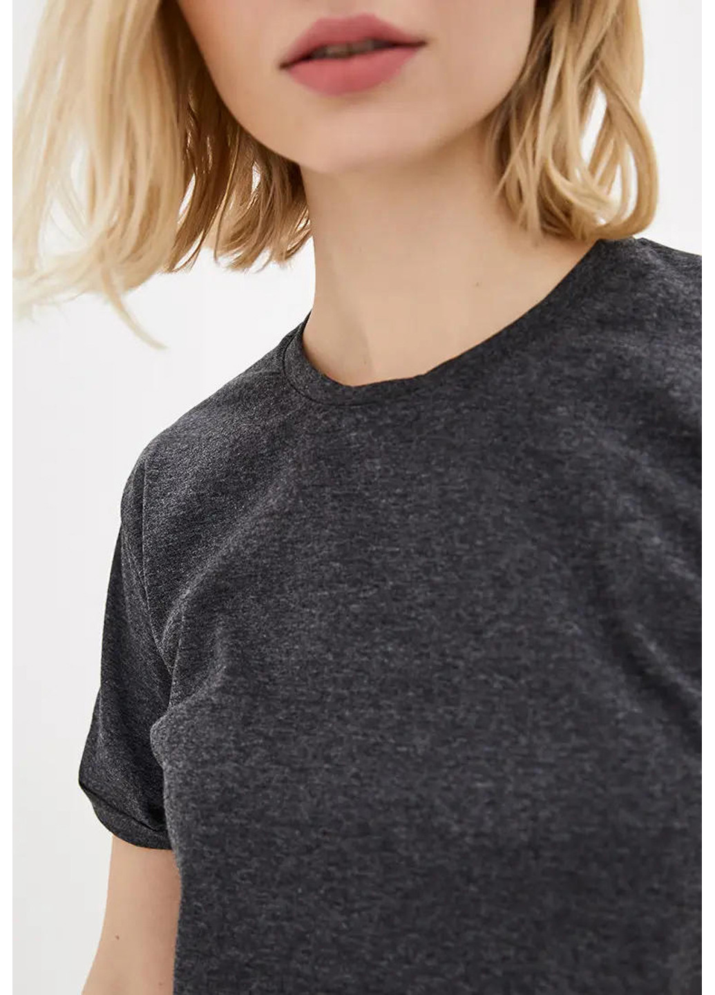 Темно-серая летняя женская укороченная футболка, топ Sport Line
