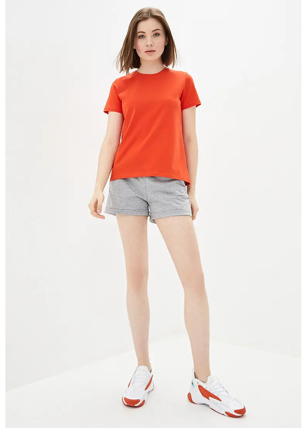 Оранжевая летняя женская футболка, стрейч-кулир. Sport Line