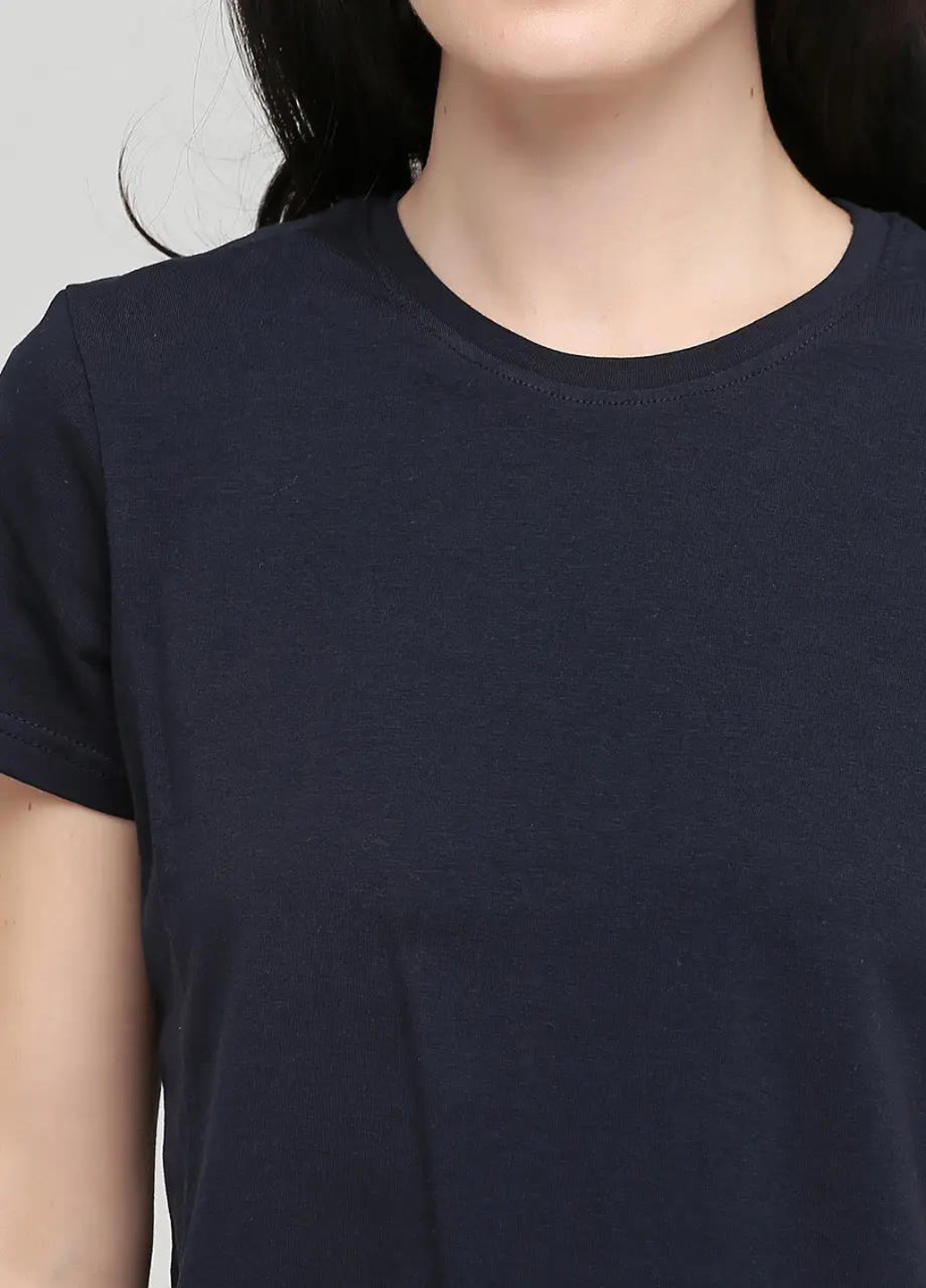 Темно-синяя летняя женская футболка, стрейч-кулир. Sport Line